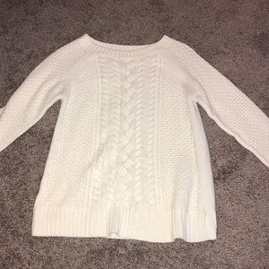 Braided White Yarn Sweater